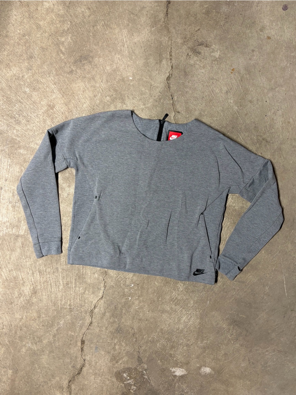Nike Gray Crewneck Sweatshirt with Red Label